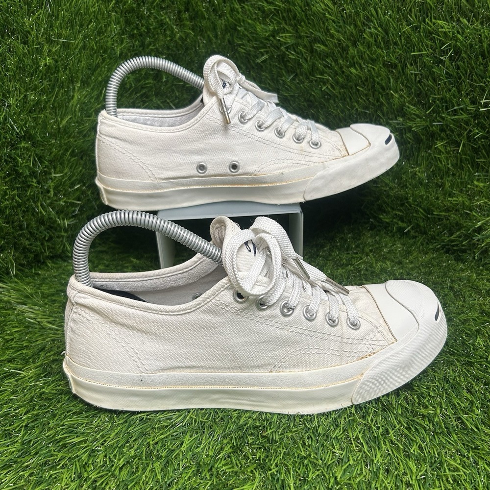 Vintage Converse Jack Purcell Sneakers Off White Canvas 1Q698 Womens 7 Mens 5.5 - Picture 2 of 8